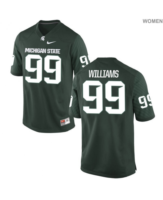 Women's Michigan State Spartans #99 Raequan Williams NCAA Nike Authentic Green College Stitched Football Jersey JD41T11RJ